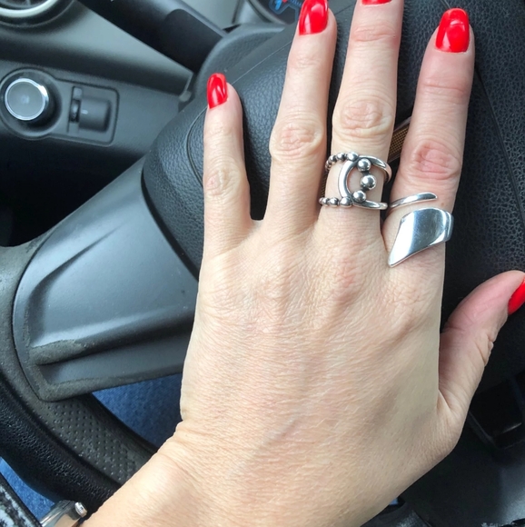 NEW Large Retro 925 Sterling Silver Twist Ball Adjustable Band Ring - Picture 6 of 16